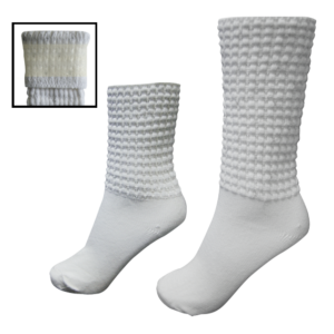 A pair of pacelli poodle socks with stay-up silicone gel.
